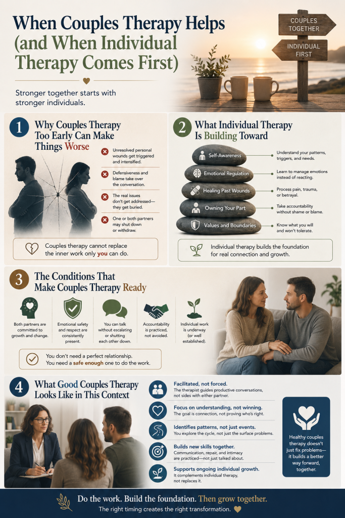 When Couples Therapy Helps (and When Individual Therapy Comes First)